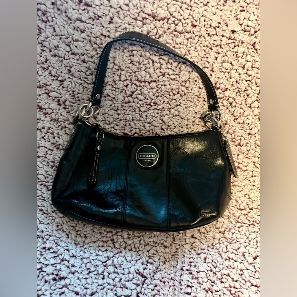 Coach Black Leather Shoulder Bag